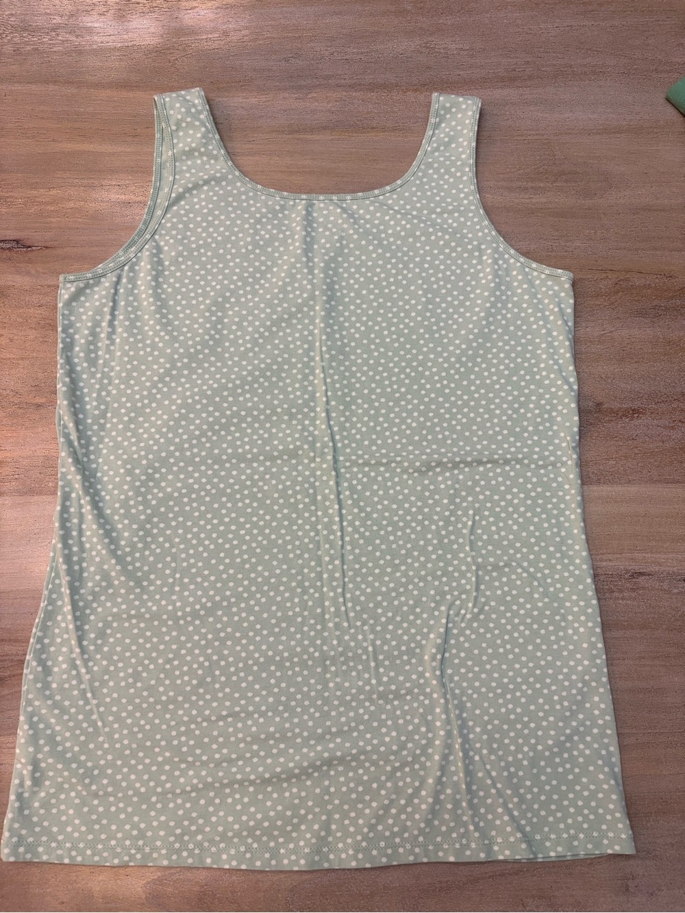 Duluth Trading Co Sage Green Polka Dot Scoop Neck Tank Top L - Picture 3 of 7